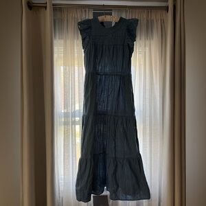 Long Cotton Blue Dress